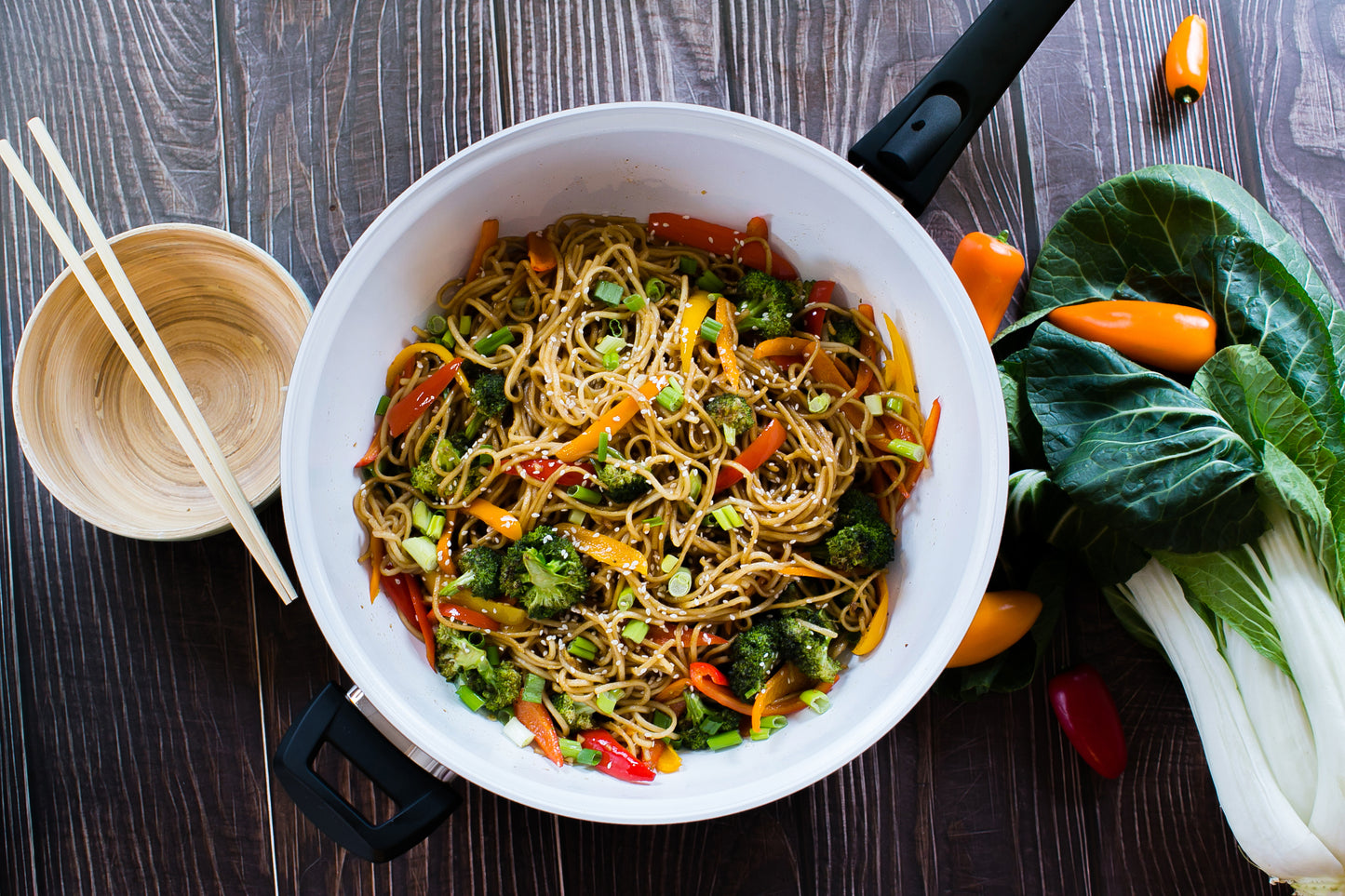 P600 12" Ceramic-Coated Wok: Superior Non-Stick Performance for Every Meal