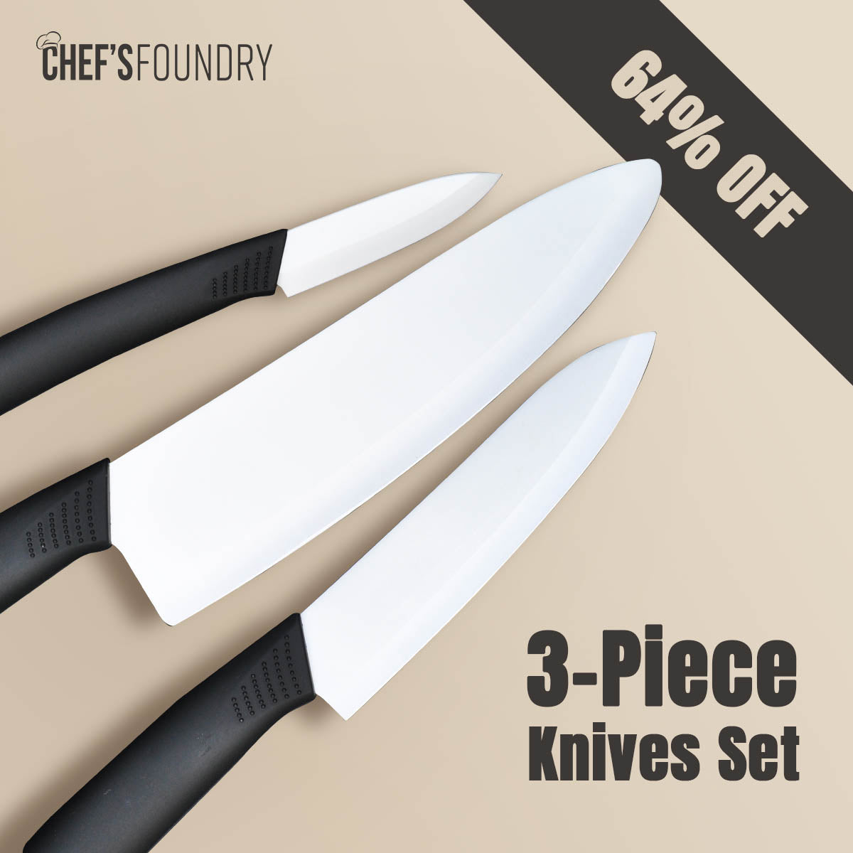 P600 3-Piece Ceramic Knives Essentials Set