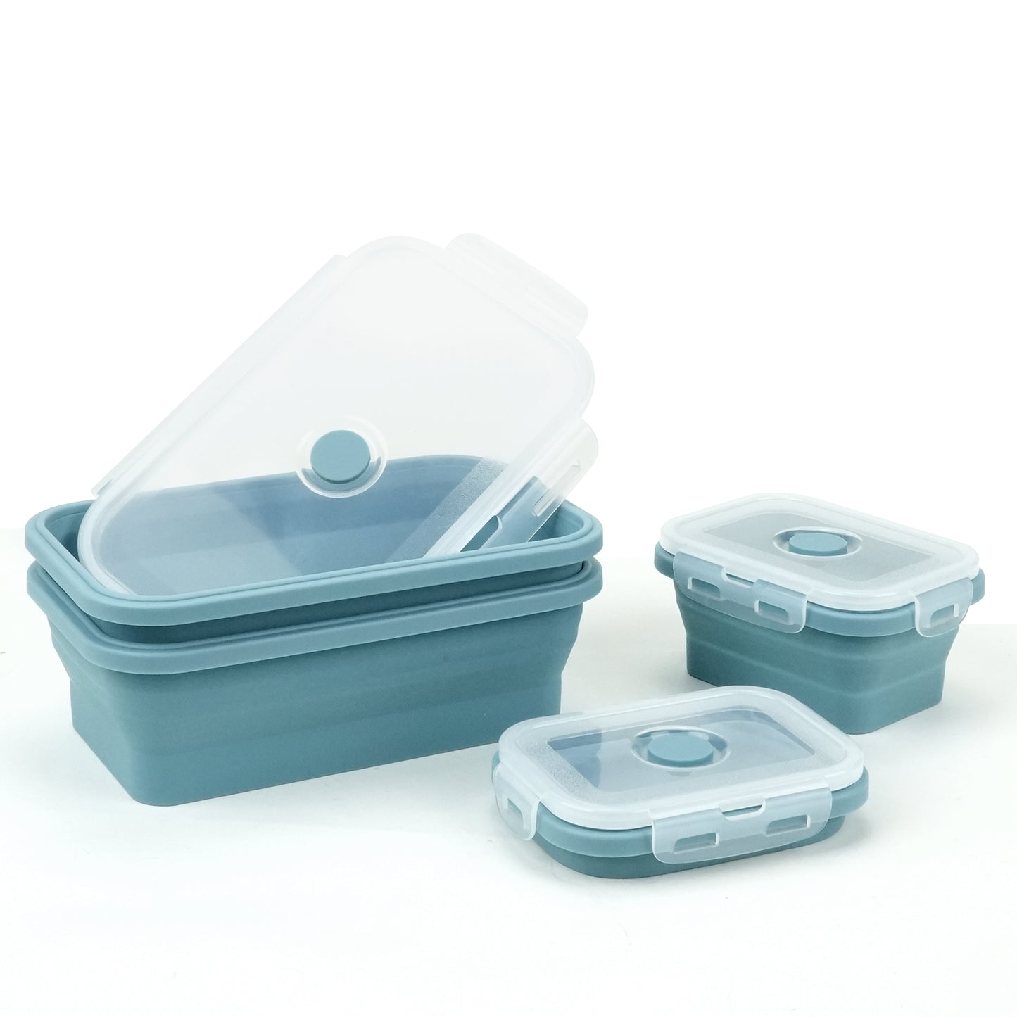 Silicone Collapsible Food Storage Containers-Prep Bowls with Lids - Set of 4 Microwave, Dishwasher and Freezer Safe– Eco-Friendly, Leak-Proof
