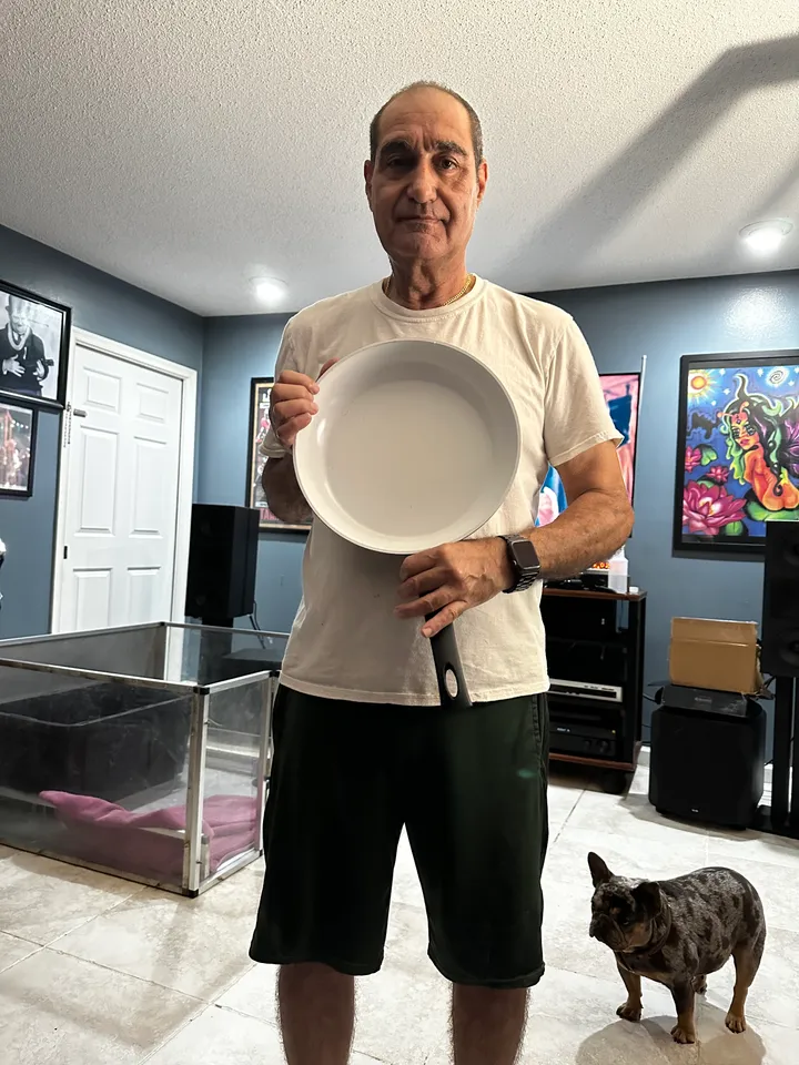 John C. holding his P600 pan