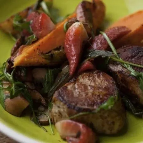 A roast dinner on a plate