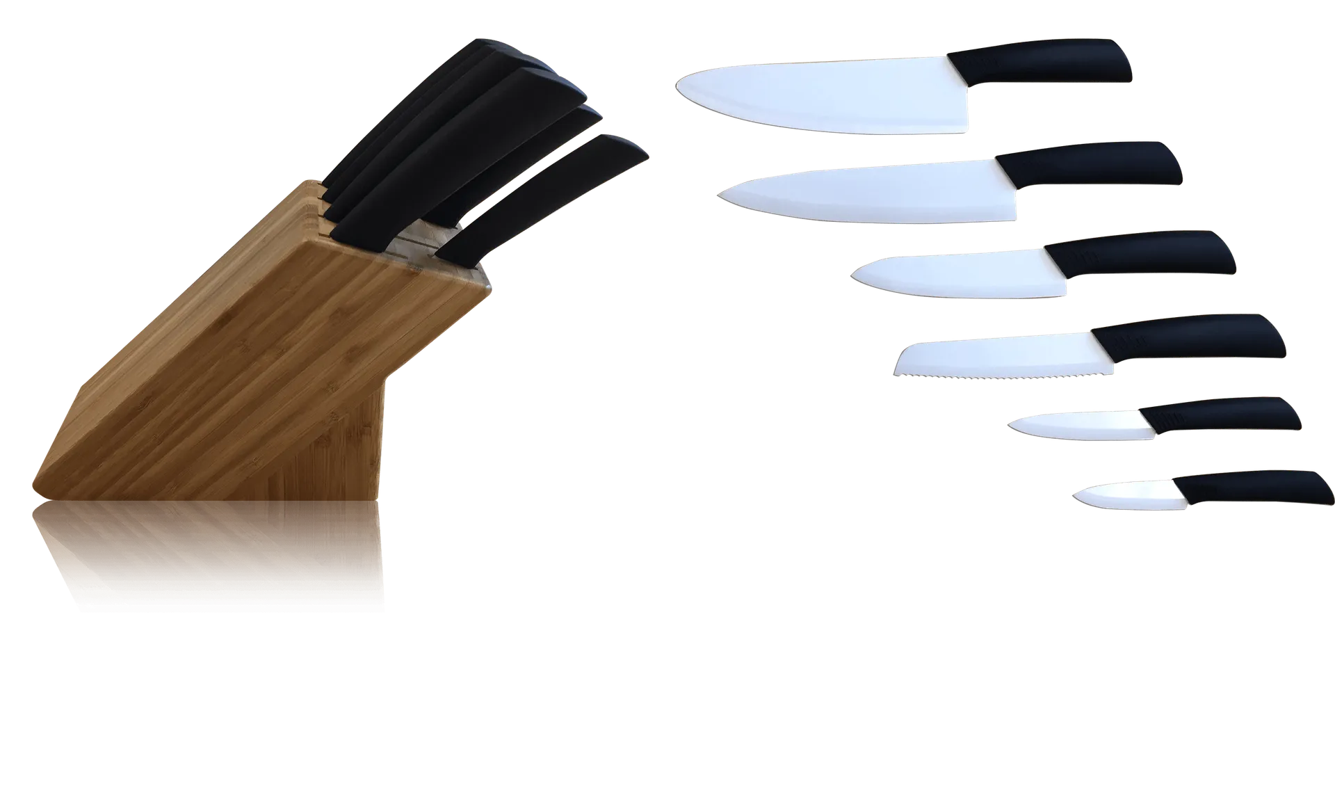 P600 6-piece ceramic knife set with knife block