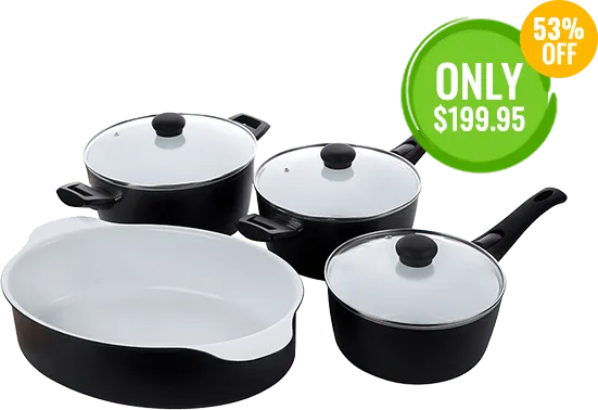 P600 saucepan set with oven dish, only $199.95, 53% off
