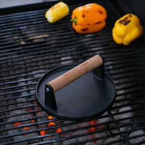 Premium Cast Iron Burger Press - 7" Round & 8.2"x4.3" Rectangular Shapes