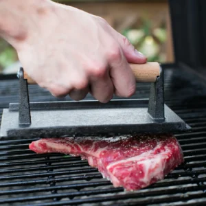 Premium Cast Iron Burger Press - 7" Round & 8.2"x4.3" Rectangular Shapes