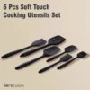 6-Piece Soft Touch Silicone Cooking Utensils Set - Non-Scratch, Heat Resistant Kitchen Tools