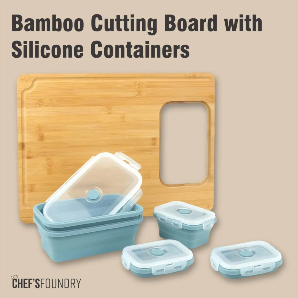 PrepBoard™ Starter System - Versatile Bamboo Cutting Board with Silicone Containers